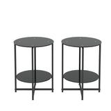 ZUN 2-piece set Tempered Glass End Table, Round Coffee Table for Bedroom Living Room Office W24157593