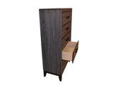 Contemporary Style 5-Drawer Chest Made with Wood in Gray 808857594679