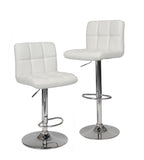 ZUN Swivel Faux Leather Adjustable Hydraulic Bar Stool, Set of 2, White T2574P164843