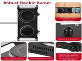 Dual Electric Hot Plate - 5-Second Quick Heating with 6.3&7.5in Glass Plates, 800W1000W Power, 76483994