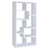 8-shelf White Geometric Bookcase B062P145424