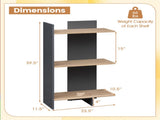 Oak 3-Tier Wooden Bookshelf, Engineered Board 66LBS Per Shelf Anti-Toppling Kit Included 13302808