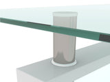 Glass Coffee Table, 38.6" Modern Rectangle Side Center Tables with Clear Tempered Glass Top for 39590682