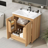 ZUN 30" Bathroom Vanity with Sink Combo, Multi-functional Bathroom Cabinet with Doors and Drawer, MDF WF319484AAG