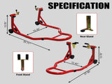 Motorcycle Stand Lift 440lbs Front Rear Combo Stand Lift Stand Front Wheel Fork Stand Rear UK Fork W1102P336230