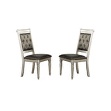 Dining Chairs With Tufted Back, Silver SR011705