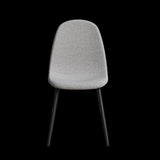 Dining Chairs Set of 4 modern kitchen dining chairs, linen padded seats, and sturdy black metal leg W1727P237778