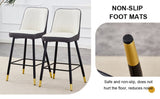 ZUN Modern Two-Tone PU Bar Stool -White and Gray spliced chairs With Gold Decorated Legs.White and W1151P211969