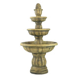 ZUN 31.5x31.5x29.5" Classic 3-Tier Garden Water fountain, Outdoor Polyresin Freestanding Fountain W2078124553