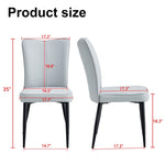 ZUN Modern minimalist dining chairs, light gray PU curved backrest and seat cushions, electroplated W1512P245571