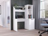 Muncy Computer Desk with Ample Work Surface, Hutch Storage and Single Door Cabinet with 3-Tier B097133099
