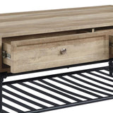 Oak and Sandy Black Coffee Table with Bottom Shelf B062P209062