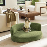 Shep 36" Curved Dog Sofa Bed Medium Moss Green Fleeced Teddy B2719P320242