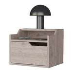 ZUN Nolan Light Gray Dual-Shelf Display Nightstand B062P175142