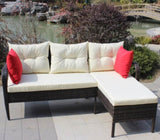 Outdoor patio Furniture sets 2 piece Conversation set wicker Ratten Sectional Sofa With Seat W20966894