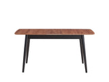 Natural and Black Dining Table with Bufferfly Extension Leaf B062P209313