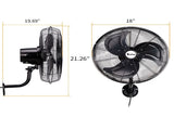 18inch High Velocity Wall Mount Fan Oscillating,Industrial Fan with 3 Speed Ventilation,4592CFM 33266280