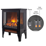 17 inch Freestanding Electric Fireplace Stove heater with 3D Flame effect,Black 86608177