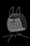 ZUN 2 Person Outdoor Rattan Hanging Chair Patio Wicker Egg Chair W874P146255