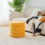 Round Storage Ottoman, Modern Sherpa Footstool, Teddy Vanity Stool with Flip-Top 28144710