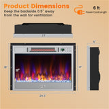25" Electric Fireplace Heater - 6 Flame Modes , Infrared Heating, Sleep Mode & 37039254