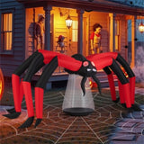 10ft Wide 5ft Tall Giant Halloween Inflatable Spider - LED Head Light 2 Red Eye Tunnel Lights, 52148484