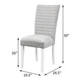 Grey and White Tufted Back Side Chairs B062P182767