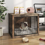 ZUN Dog Crate Furniture , Wooden Dog Crate with Double Doors, Dog Furniture, Indoor Dog Kennel, W331P225793