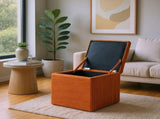 Orange Corduroy Storage Ottoman with Rubber Feet Compact Soft Cube Seat, 424244cm 31608357