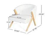 Modern Accent Chair with White Upholstery and Solid Wood Frame, Minimalist Lounge Chair for Living N767P203866W