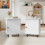 2 white bedside tables with doors 54059730