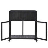 TOPMAX Patio 35.4''x17.7''x37.4'' Mini Wood Cold Frame, Compact 2 Doors Garden Greenhouse with N717P229026B