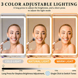 Makeup Vanity Desk with Mirror and Lights, White Vanity Table with Power Outlet and 3 Lighting 36486107