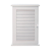 Wall Mounted Cabinet, Hanging Medicine Cabinet with 3 Tiers, Single Louvered Door, Floating Cupboard W2181P151565