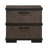 Two-Tone Brown Black Finish 2-Drawers Nightstand 1pc Modern Industrial Design Bedroom Furniture B011P242817