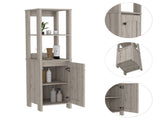 Hanover 4-Shelf Linen Cabinet Light Grey B06280006