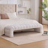 69.7"Wide Modern Upholstered Armless Bed Bench, Channel Tufted Couch Daybed Chaise, Chenille Ottoman W3098P308771