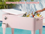 80QT Pink Patio Rolling Cooler 89992775