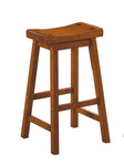 ZUN Casual Dining 29-inch Bar Height Stools 2pc Set Saddle Seat Solid Wood Oak Finish Home Furniture B01151973