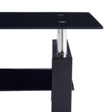 ZUN 110*60*45.5cm Double-Glazed Dining Table Stainless Steel Table Legs 14706265