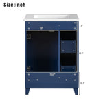 ZUN 24-Inch Bathroom Vanity Cabinet with Ceramic Sink, 2 Drawers, 1 Door WF532034AAC