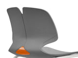 Modern Stacked Office Chair Set with Ergonomic Design in Grey, Polypropylene and Steel Construction, W3788P373805
