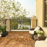 27 multifunctional outdoor floor tiles, 12" x 12" albizia wood interlocking terrace tiles 85585737