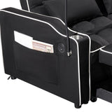 ZUN 1 multifunctional foldable sofa bed in 3 different lengths, modern sofa, upgraded suede fabric, W1910P268394