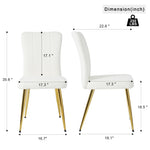 ZUN Modern White teddy wool dining chair, upholstered chair with fabric accent side chair with W210127517