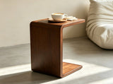 13.77" C Shaped Coffee Table, 2-in-1 Convertible Side End Table, Modern Snack Laptop Table for W3101P548119