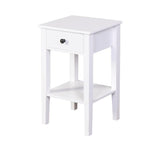 White Bathroom Floor-standing Storage Table with a Drawer 29200245
