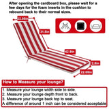 2PCS Set Outdoor Lounge Chair Cushion Replacement Patio Funiture Seat Cushion Chaise Lounge Cushion 86432140