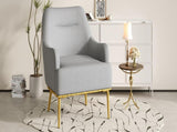 Modern Accent Chair Upholstered Armchair Single Sofa Chair with Curved Backrest and Gold Metal Legs N763P360684E
