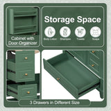 30" Bathroom Vanity with Sink, One Door with Shelf and Three Drawers, Soft Close Door, Green GL-N759P225994F